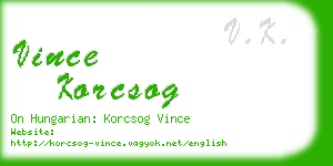 vince korcsog business card